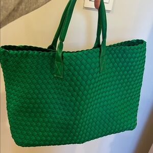 Green Woven Tote Bag